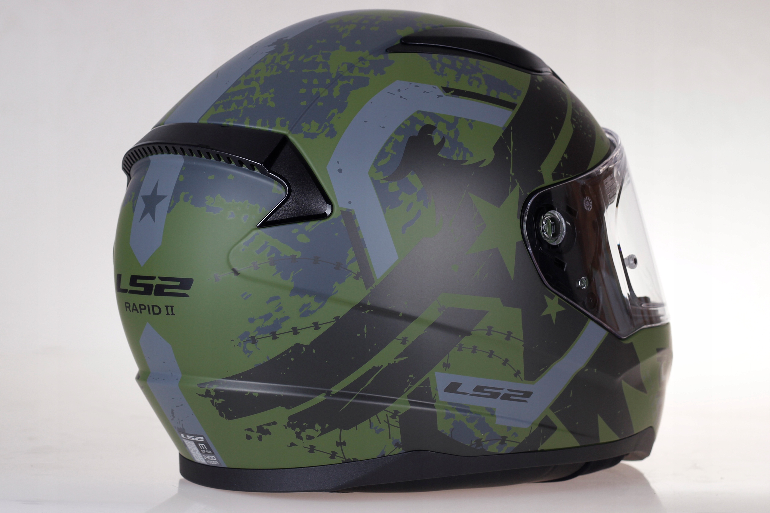 KASK MOTOCYKLOWY LS2 FF353 RAPID II Thunder Birds Military ECE 22.06 Rozmiar XL
