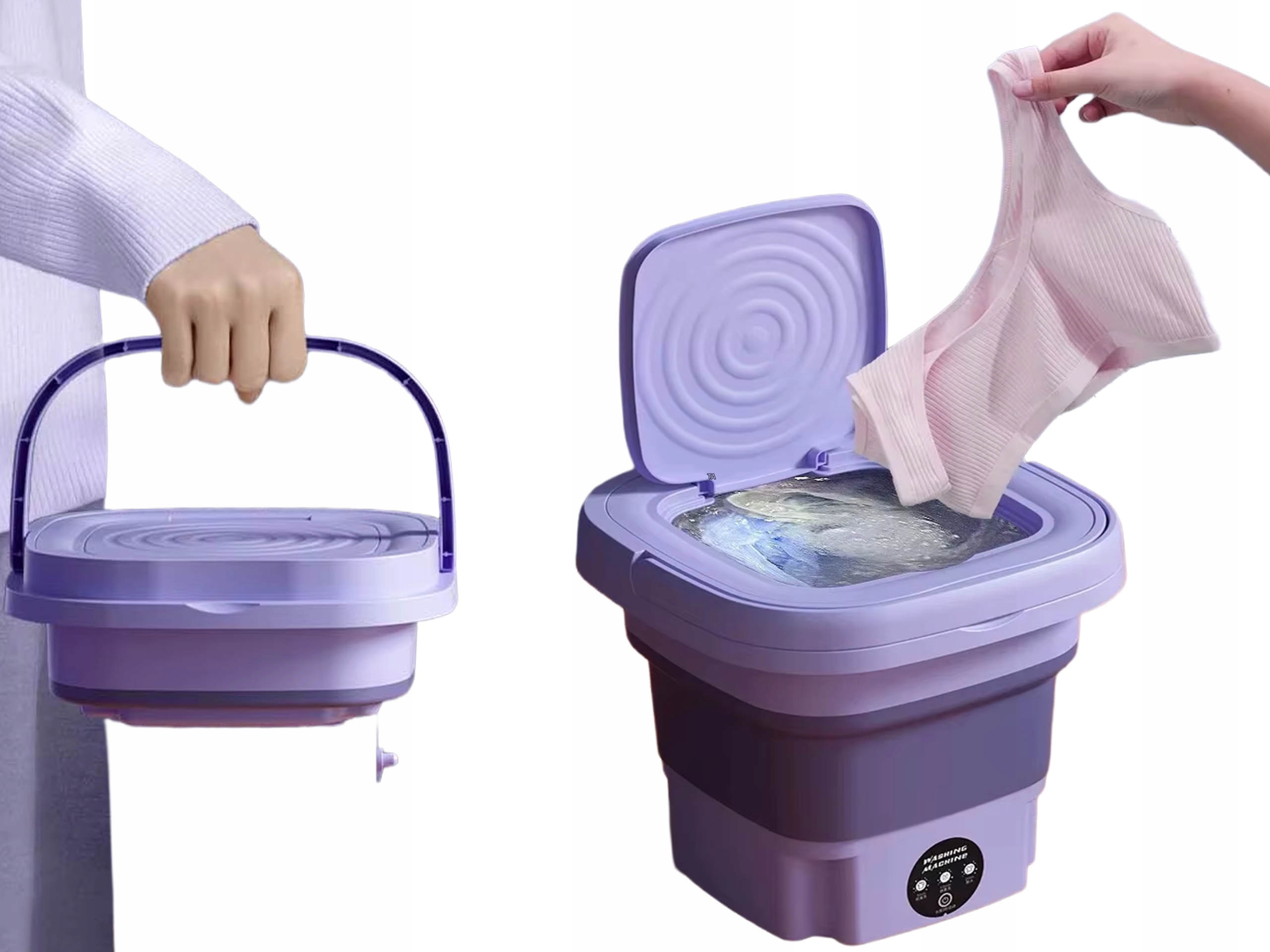Pralka Składana Turystyczna Automatyczna Mini Przenośna 8L Do Kampera