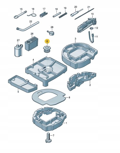 Nakrętka mocowania koła zapasowego Audi A1 A6 A7 Producent Audi OE