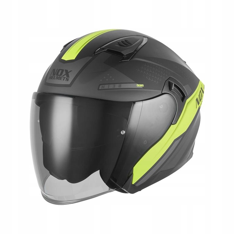 Nox Otvorená Prilba Jet S Blendou N130 Ekto Žltá Fluo/čierna Matná Veľkosť