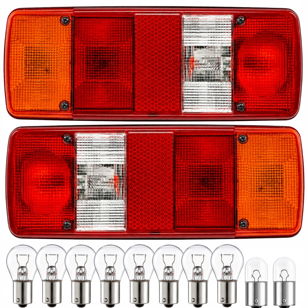 Sada zadních světel Vw Doka T4 T5 Mb Sprinter, levá pravá s žárovkami 12V