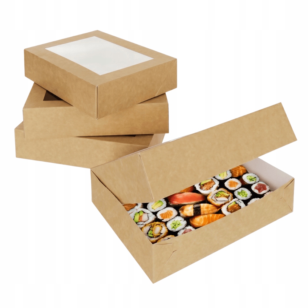 Papírové obaly, krabičky na sushi, akce, catering, velké 50 ks