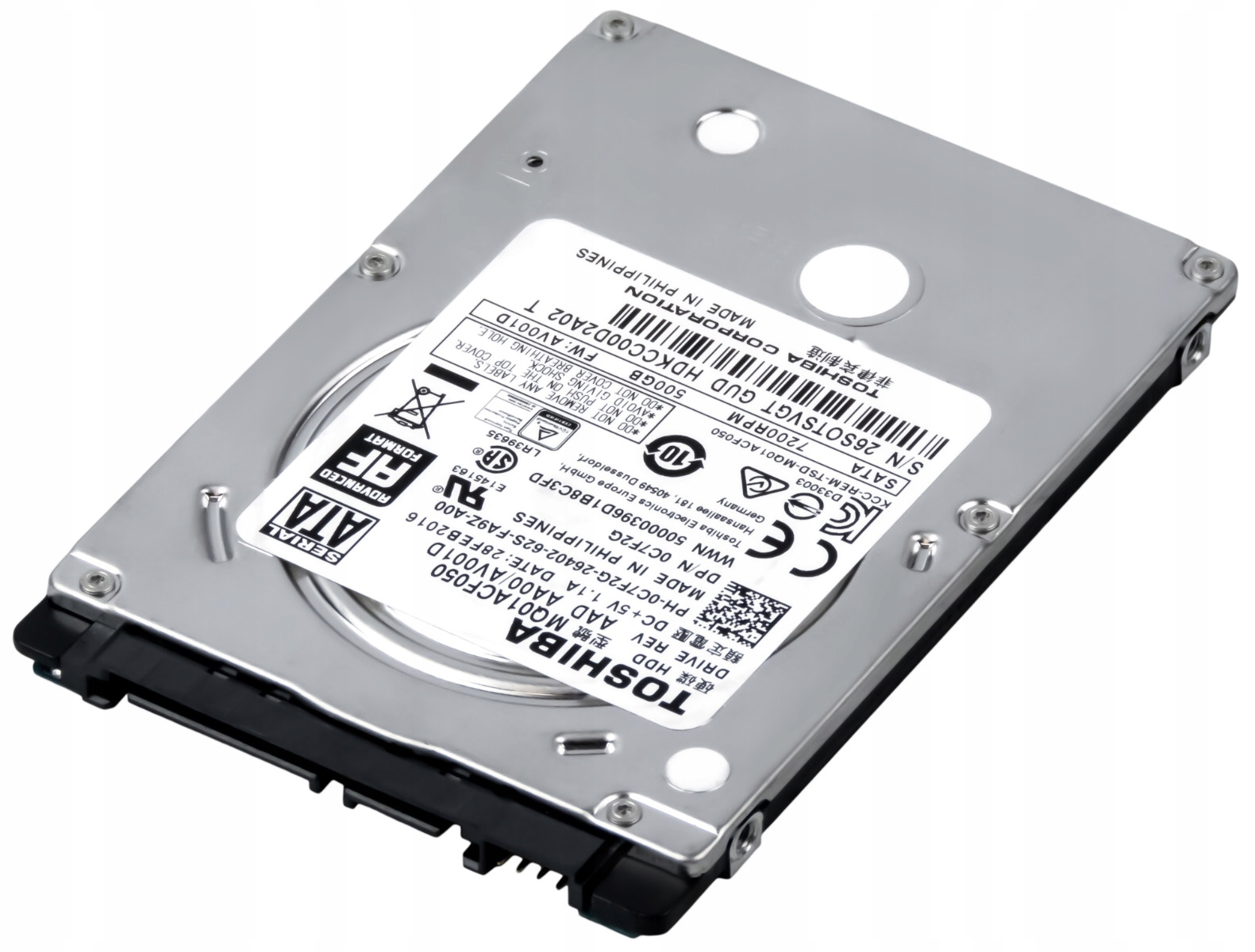 TOSHIBA 500GB 7.2K 16MB SATA III 2.5'' MQ01ACF050 Kod producenta 0C7F2G
