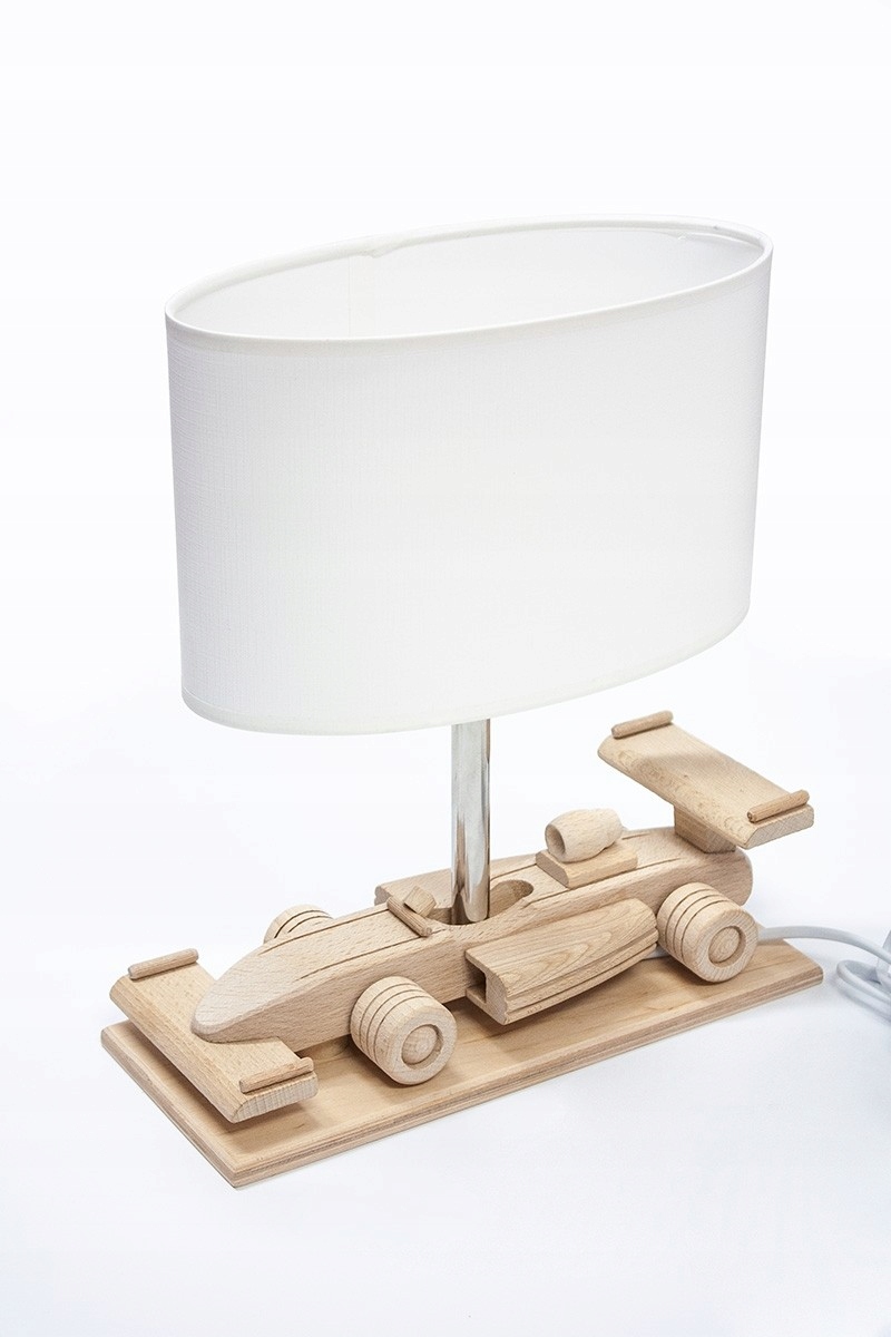 

Lampa Stołowa Drewniana Wyścigówka Formuła Auto