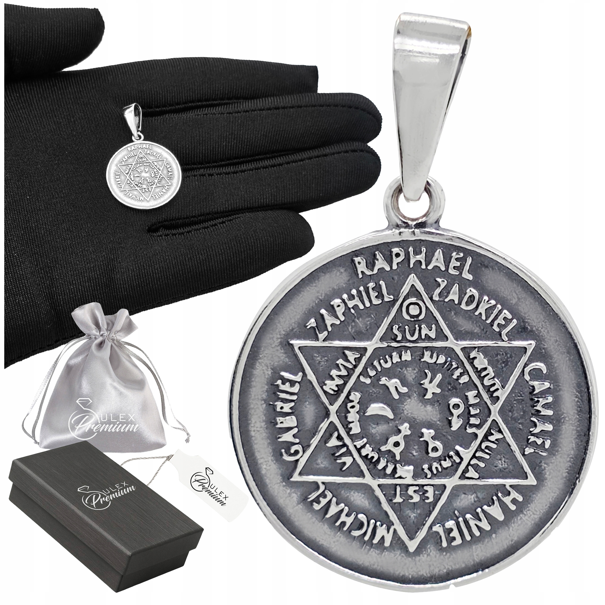 Stříbrný medailon 925 Sedm archandělů Talisman Pečeť 7 archandělů