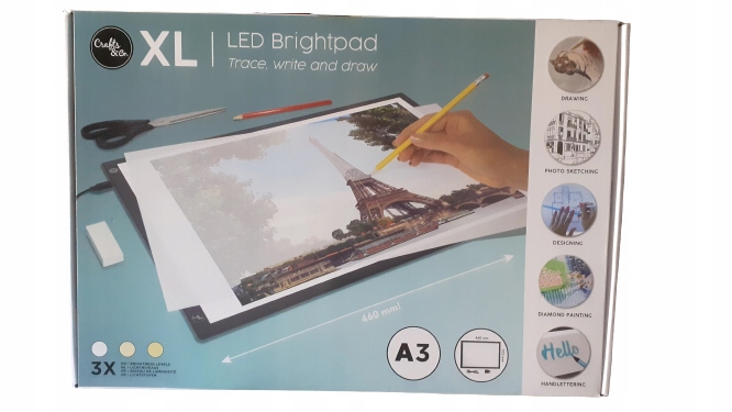 Kreslicí deska Ultralehká podsvícená Led tabule Crafts&Co, formát A3