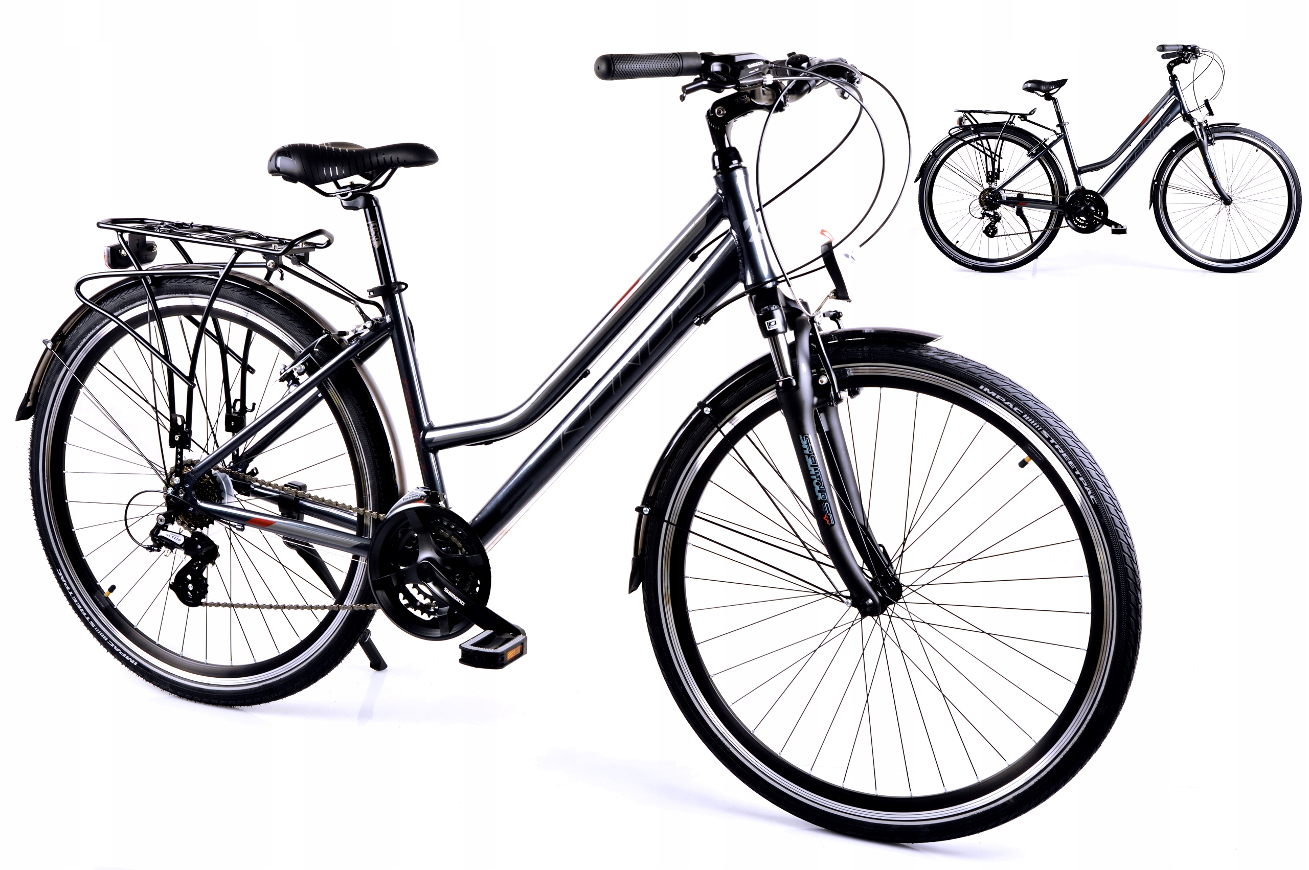 Rower Trekkingowy 28" Kands Travel-x rama 19" antracyt-bordo R22