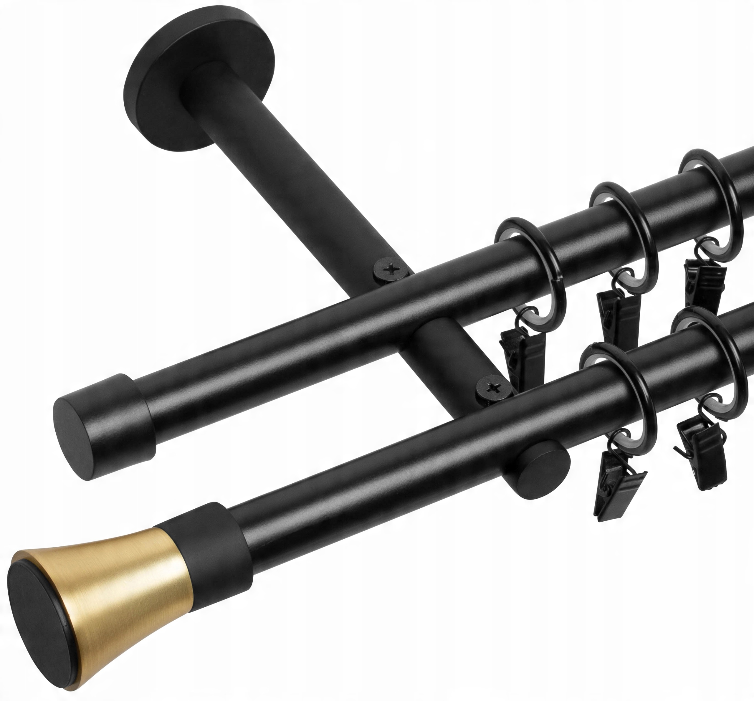 

Karnisz Podwójny Czarny Biały Mat 19+19mm 320cm