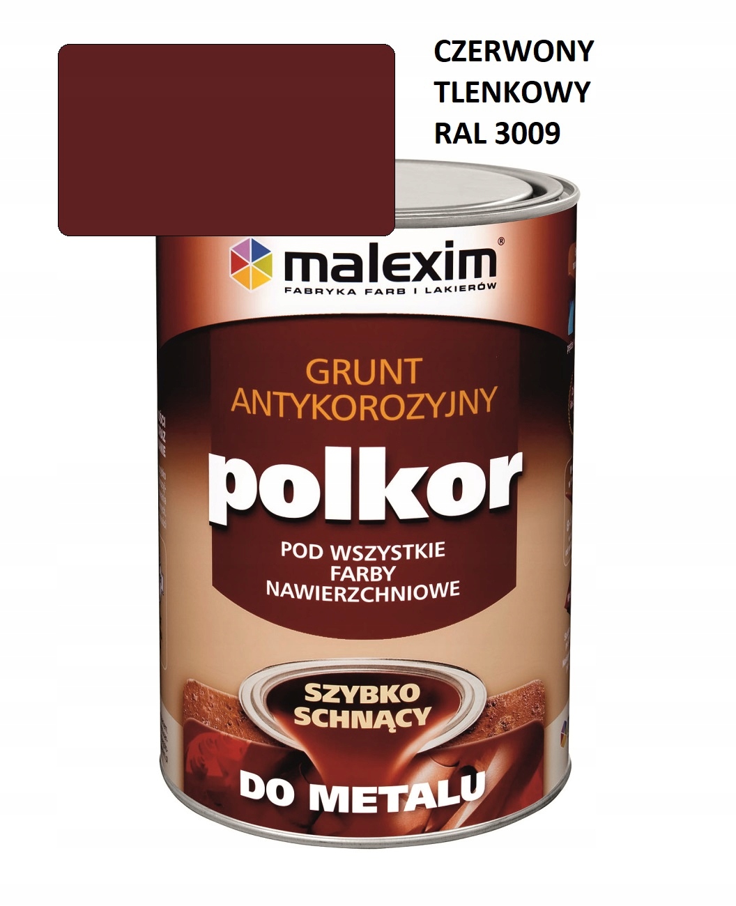 Podkład szybkoschnący grunt antykorozyjny Polkor 2,5L Czerwony Tlenkowy