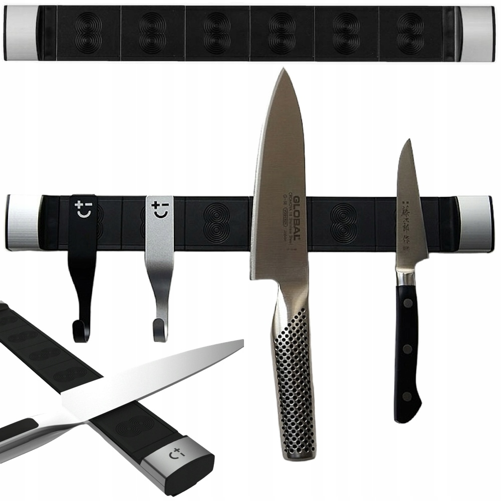 Bisbell Soft Touch Magnetická lišta na nože čierna 34 cm 340 mm BMKR08