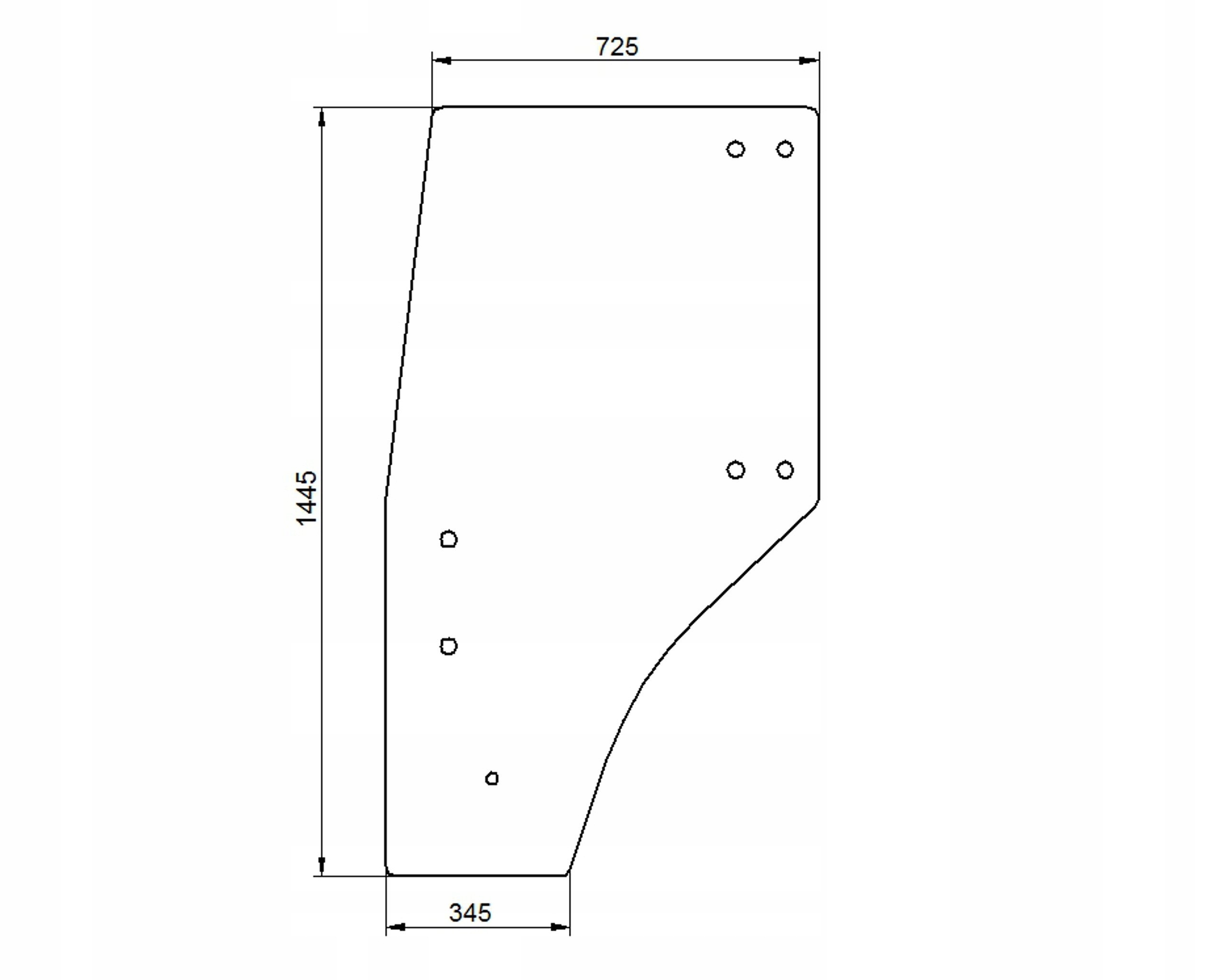 sklo Kubota M95S M105S M4900 dveře levé G71070770