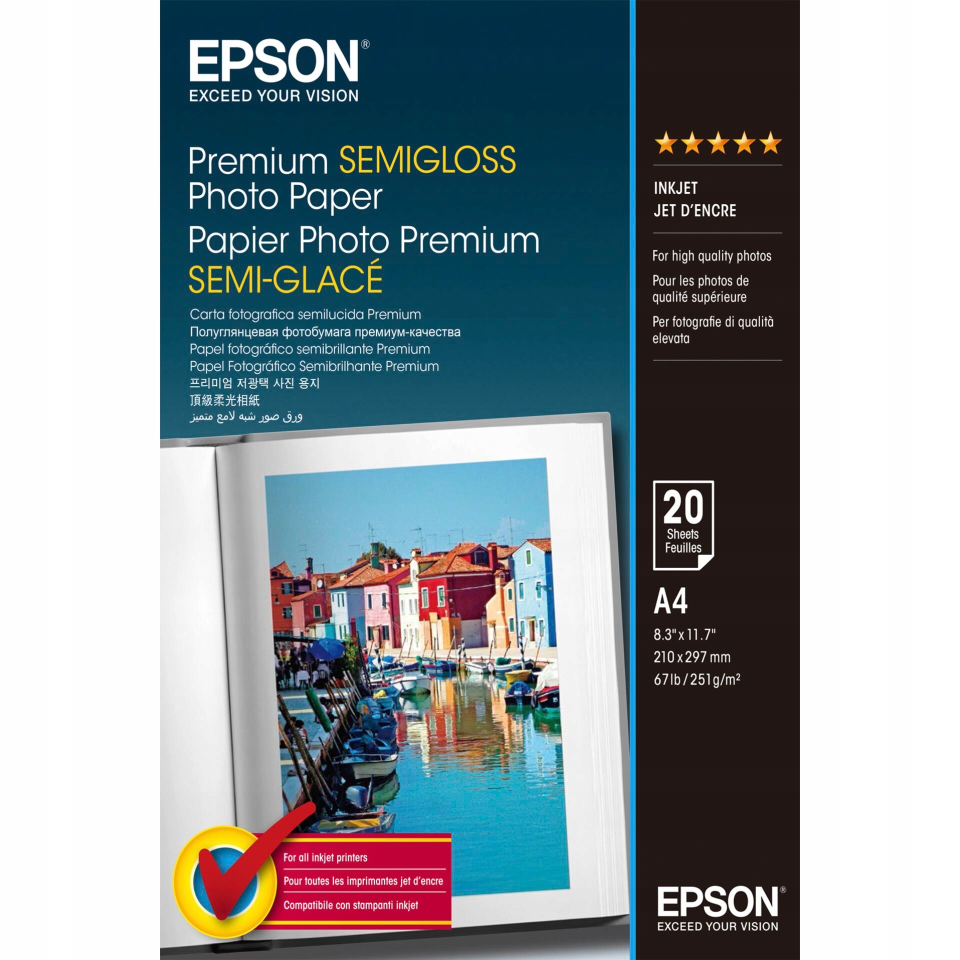 Epson Premium Semigloss Photo A 4, 251 g, 20 listů, 041332 listů