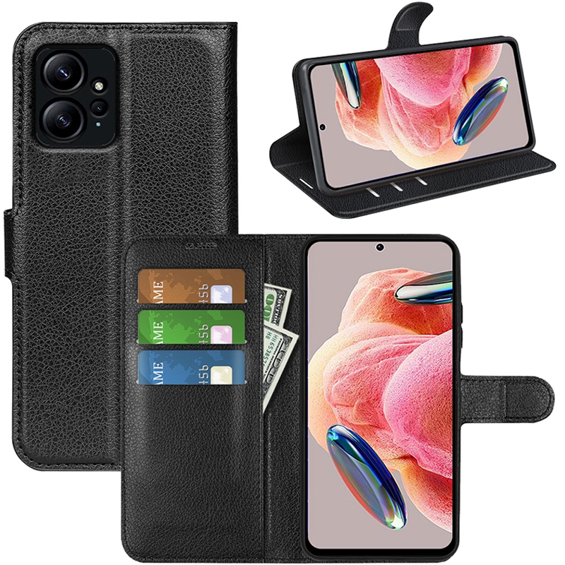 

Etui Portfel Litchi Pokrowiec Do Redmi Note 12 4G