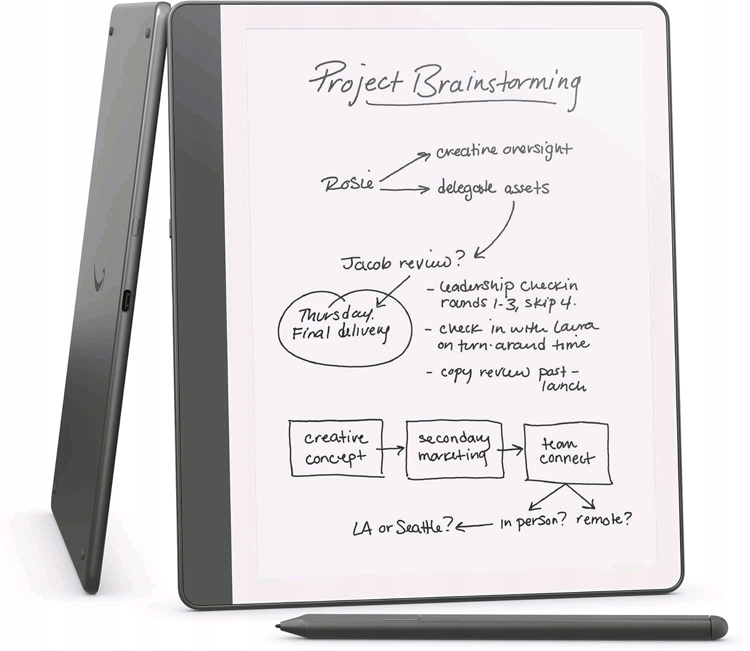 E-book Amazon Kindle Scribe 2024 (64 Gb), Premium Pen, tungsten, Bez Reklam