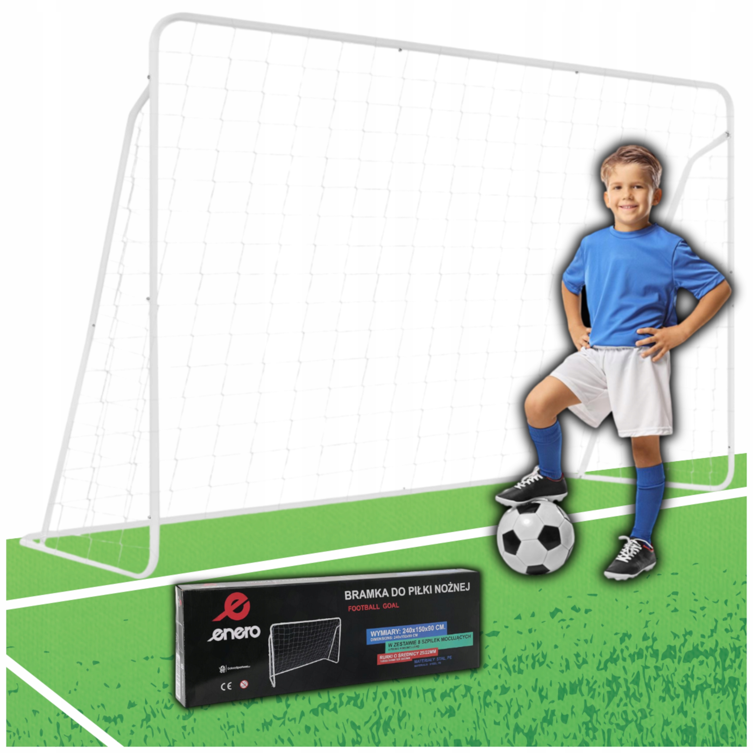 Tréninková Fotbalová Branka Pro Děti Kovová Velká 240 cm