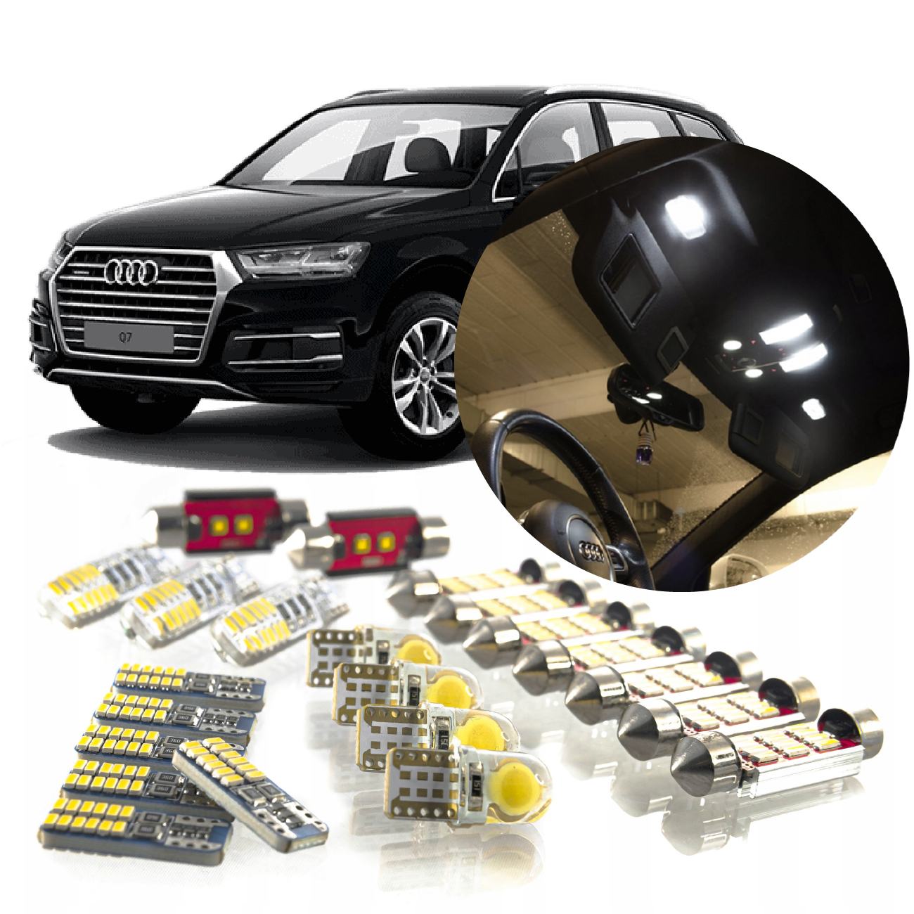 Audi Q7 07-09 Sada Led Osvětlení Interiéru! Vip