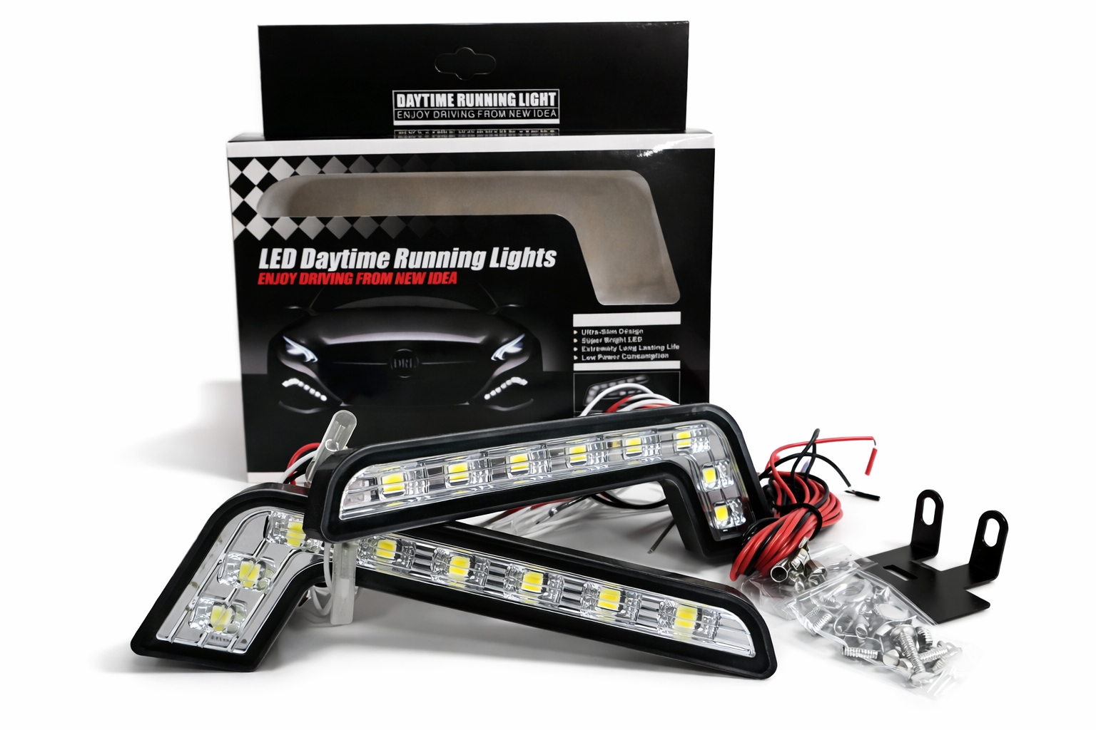 Led světla pro denní svícení Mercedes Black Automat E4 RL00 Retrify Drl