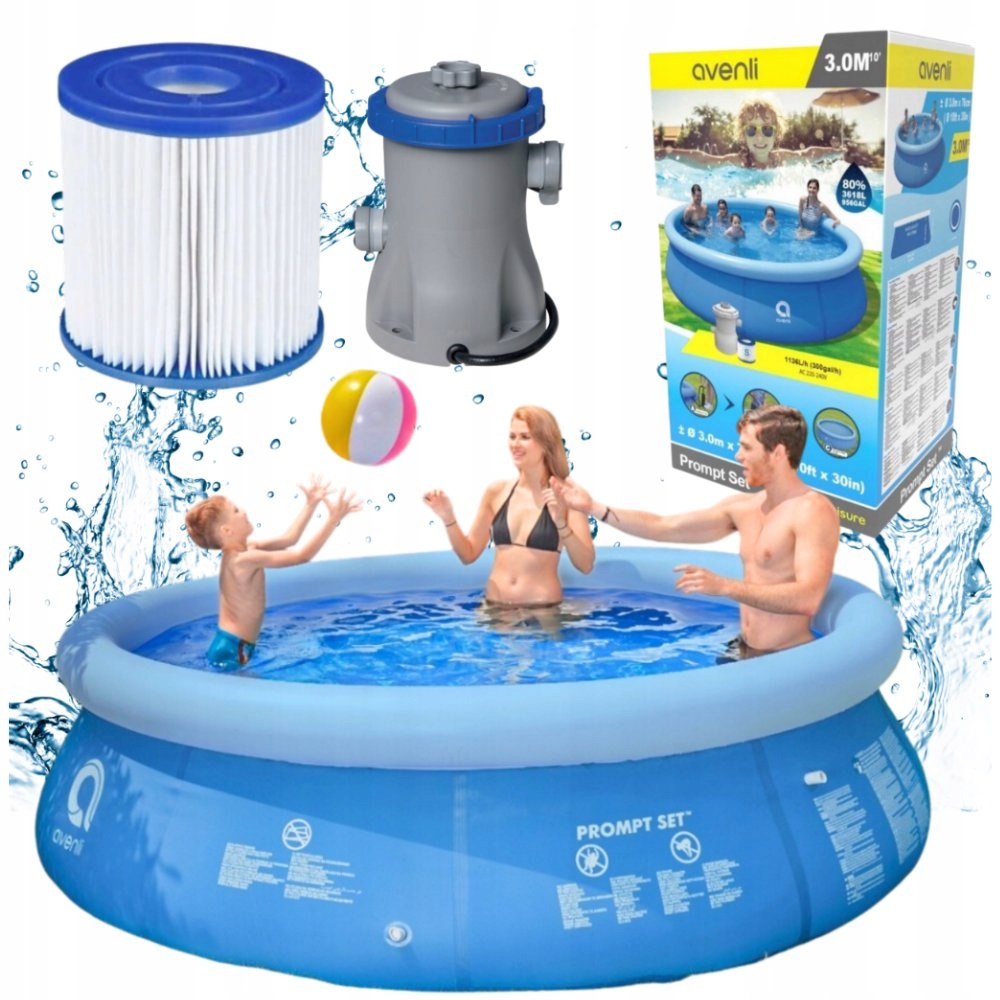 Basen Ogrodowy Rozporowy 300x76cm Pompa Łatka Filtr Zestaw Rodzinny Duży