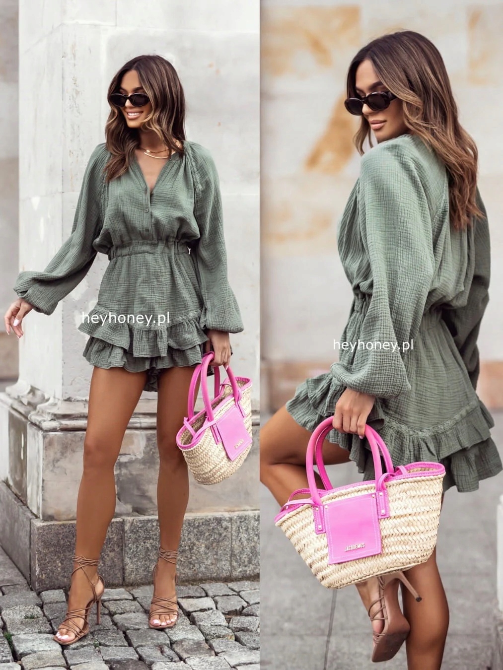 Mušelínová kombinéza Khaki Summer Love Univerzální