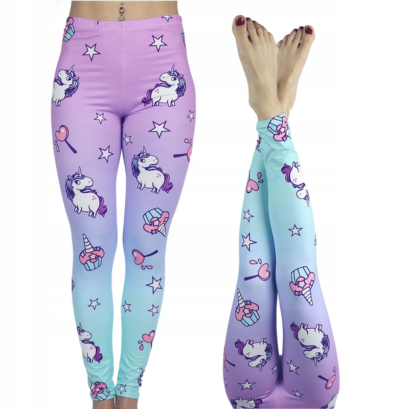 

Freaky Outfit Legginsy Kolorowe jednorożce ombre