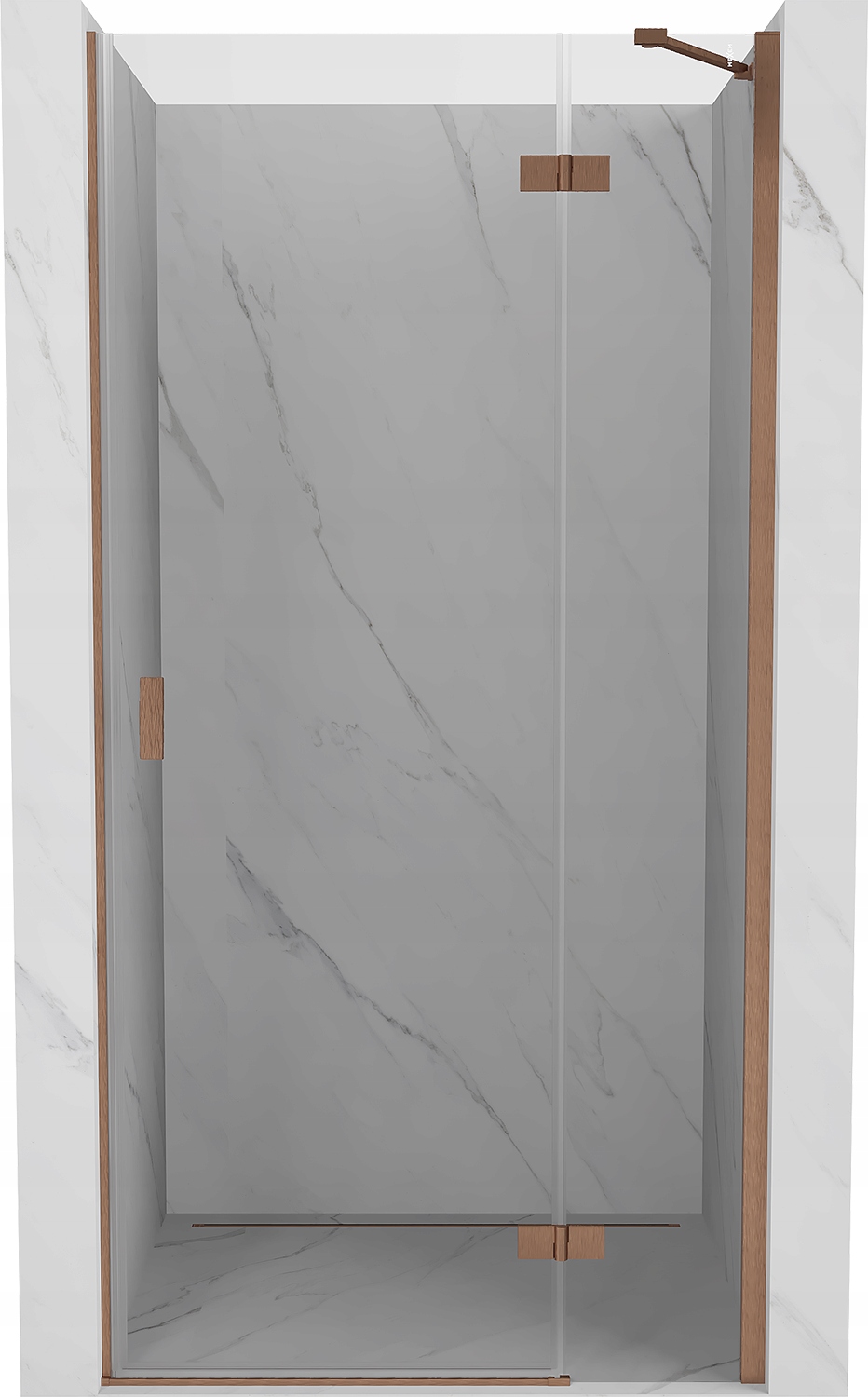 Mexen Mist-h Drzwi Prysznicowe Uchylne Prawe 110 CM Transparent Miedź