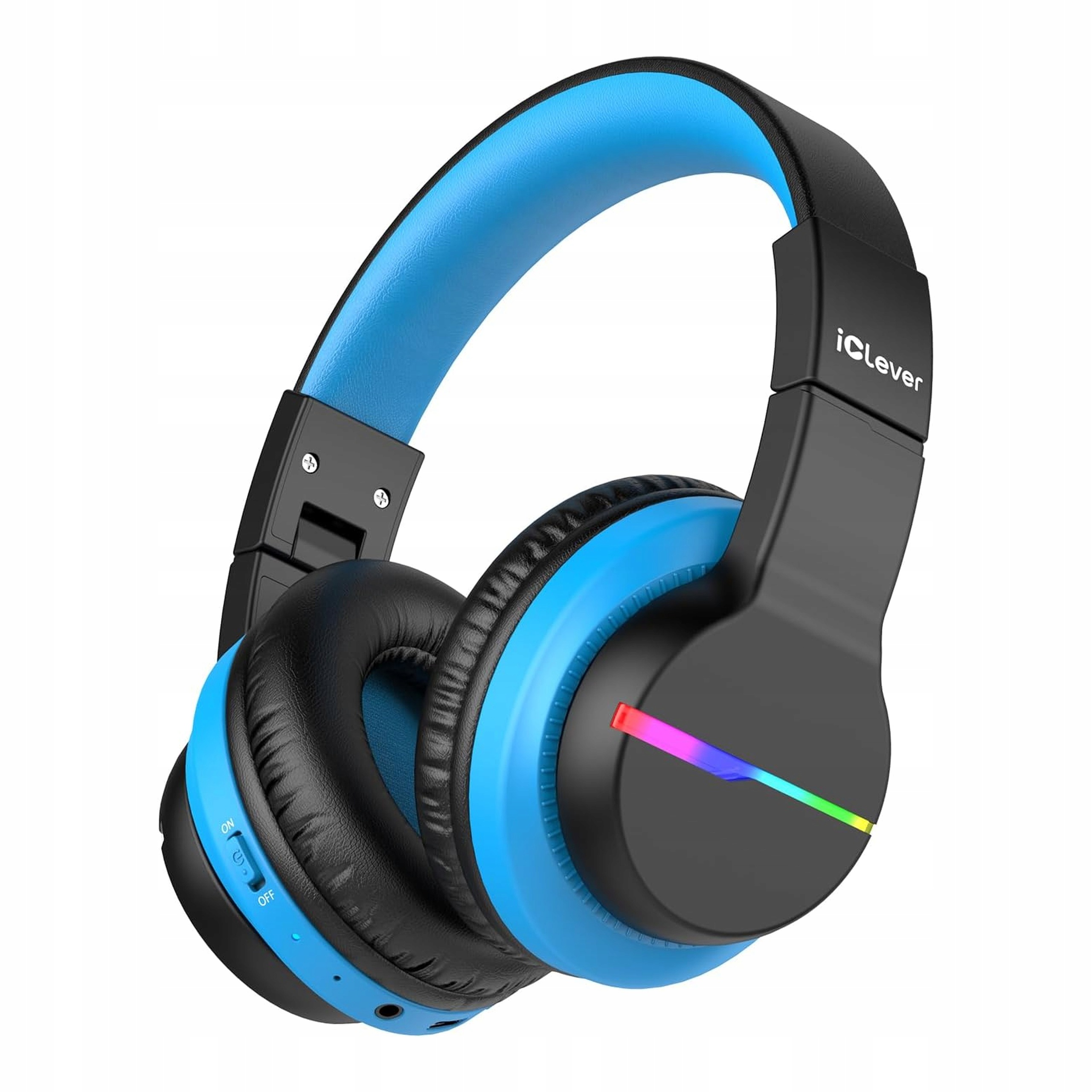 Bezdrátová sluchátka pro děti Bluetooth 5.2 Led Mikrofon 85h iClever