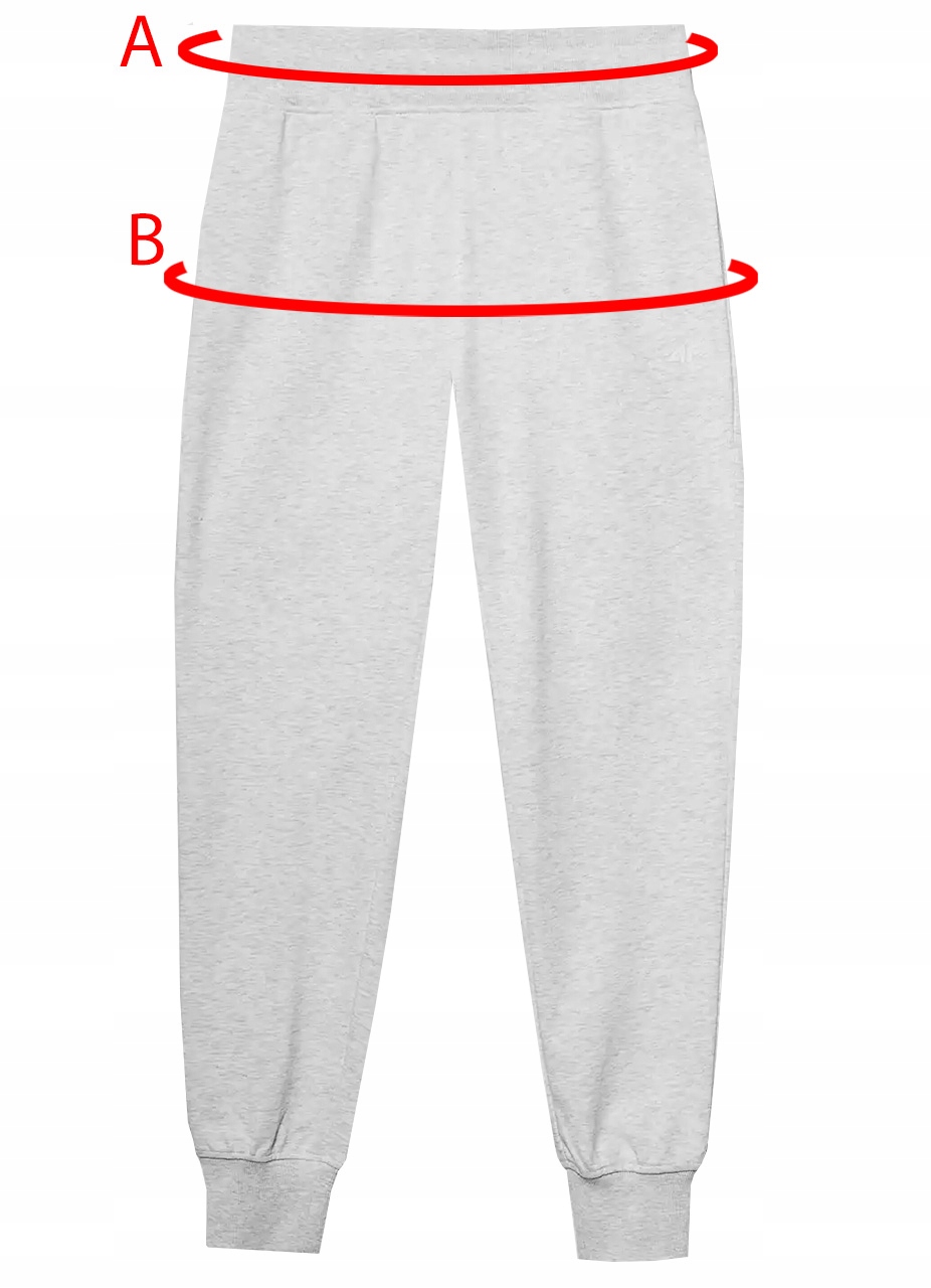SPODNIE DRESOWE DAMSKIE 4F SPORTOWE JOGGERY F606 DRES ZE ŚCIĄGACZEM M Stan (wysokość w pasie) średni