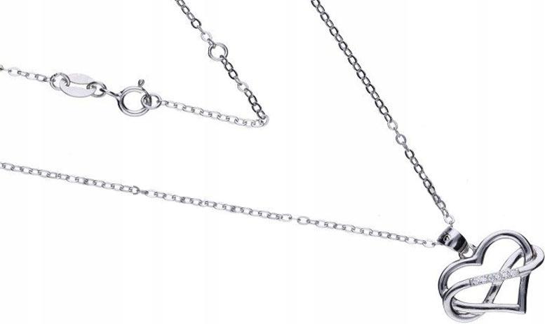 Stříbrný náhrdelník 925 srdce s zirkony 2,96 g s přívěsky, módní vzor