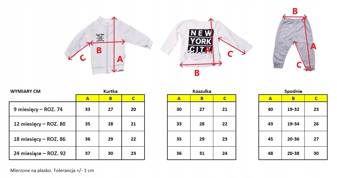ZESTAW 3 CZ. KURTKA, KOSZULKA, SPODNIE DRESOWE R74 Wiek dziecka 9 m +