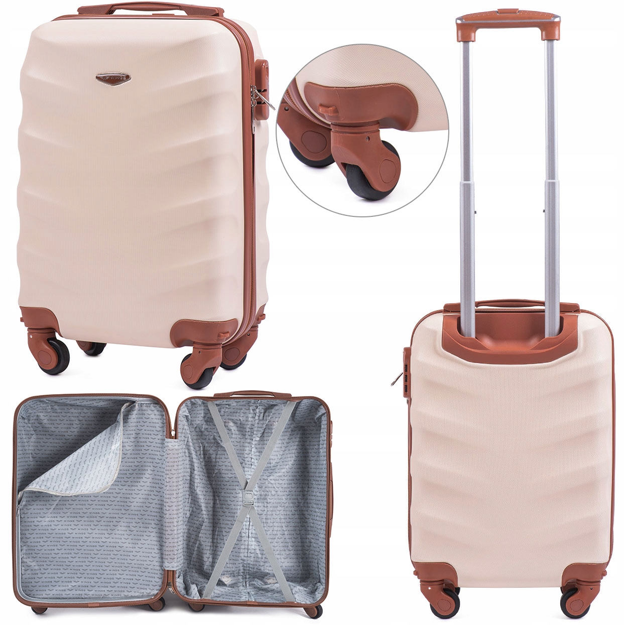 

Mała Walizka Xs Do Samolotu 25L Albatross Ecru