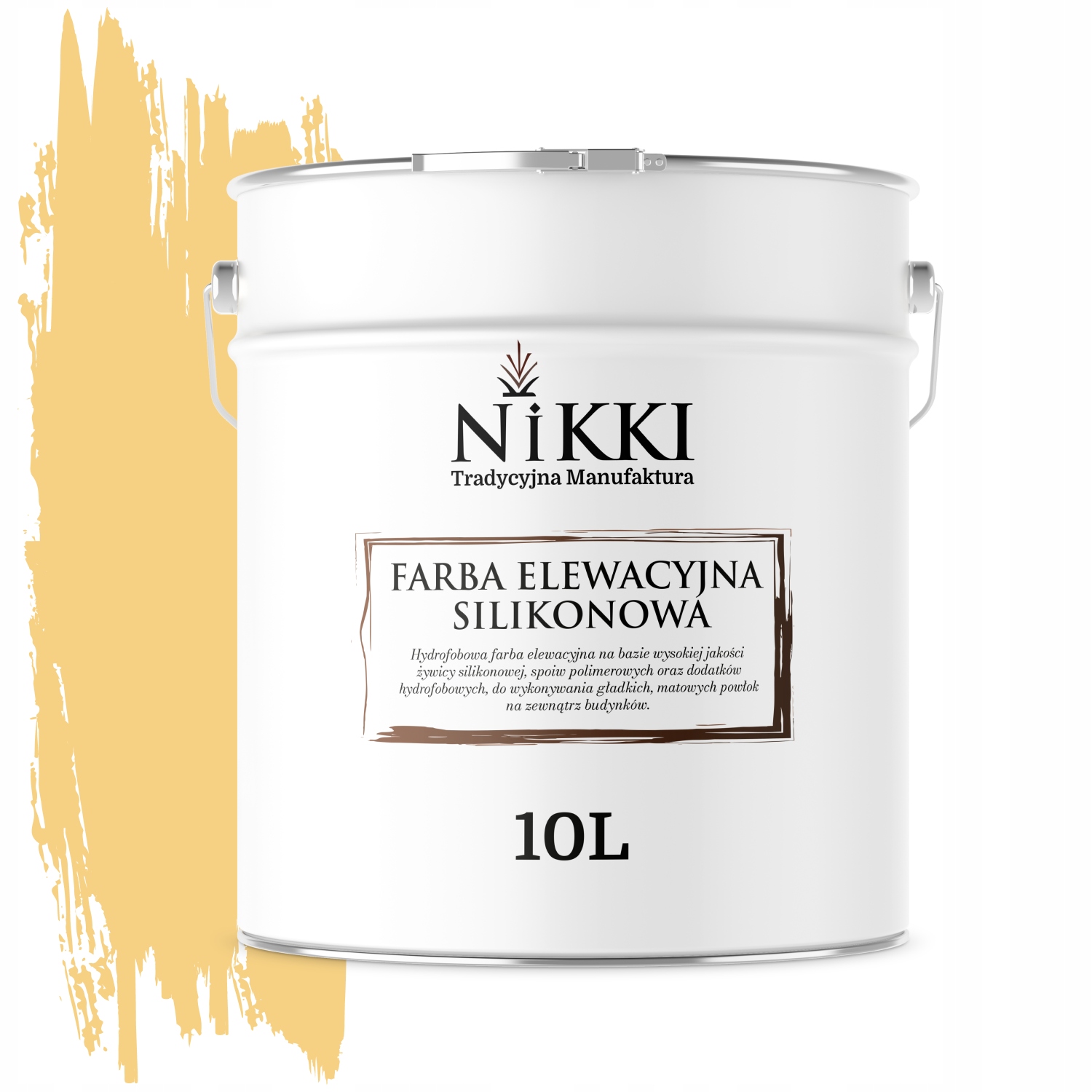 Vonkajšia Fasádna Silikónová Fasádna Farba 10 L Žltá F645 Na Maľovanie