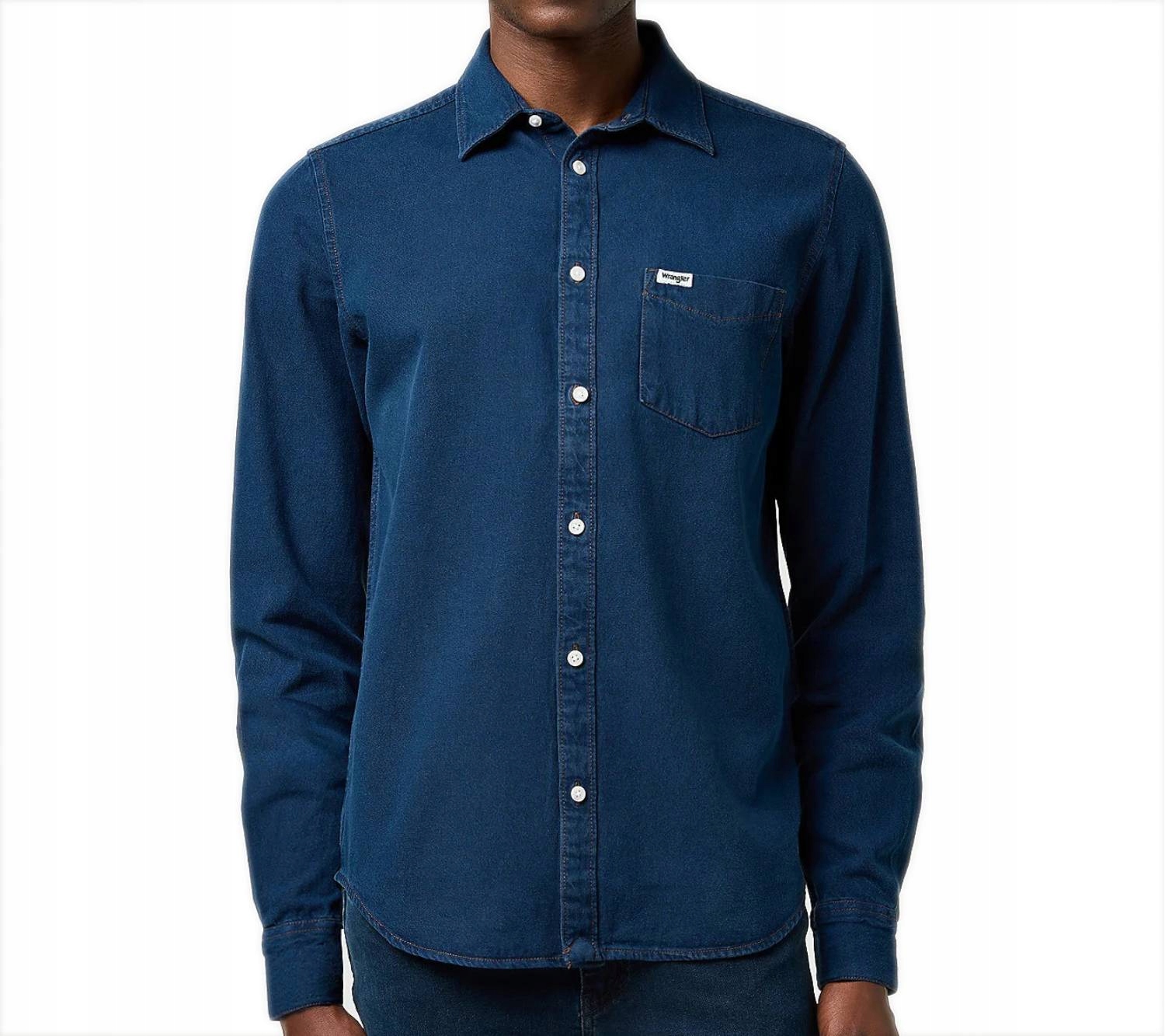 Wrangler pánská džínová košile 1 Pkt Shirt Blue Oxide regular fit M