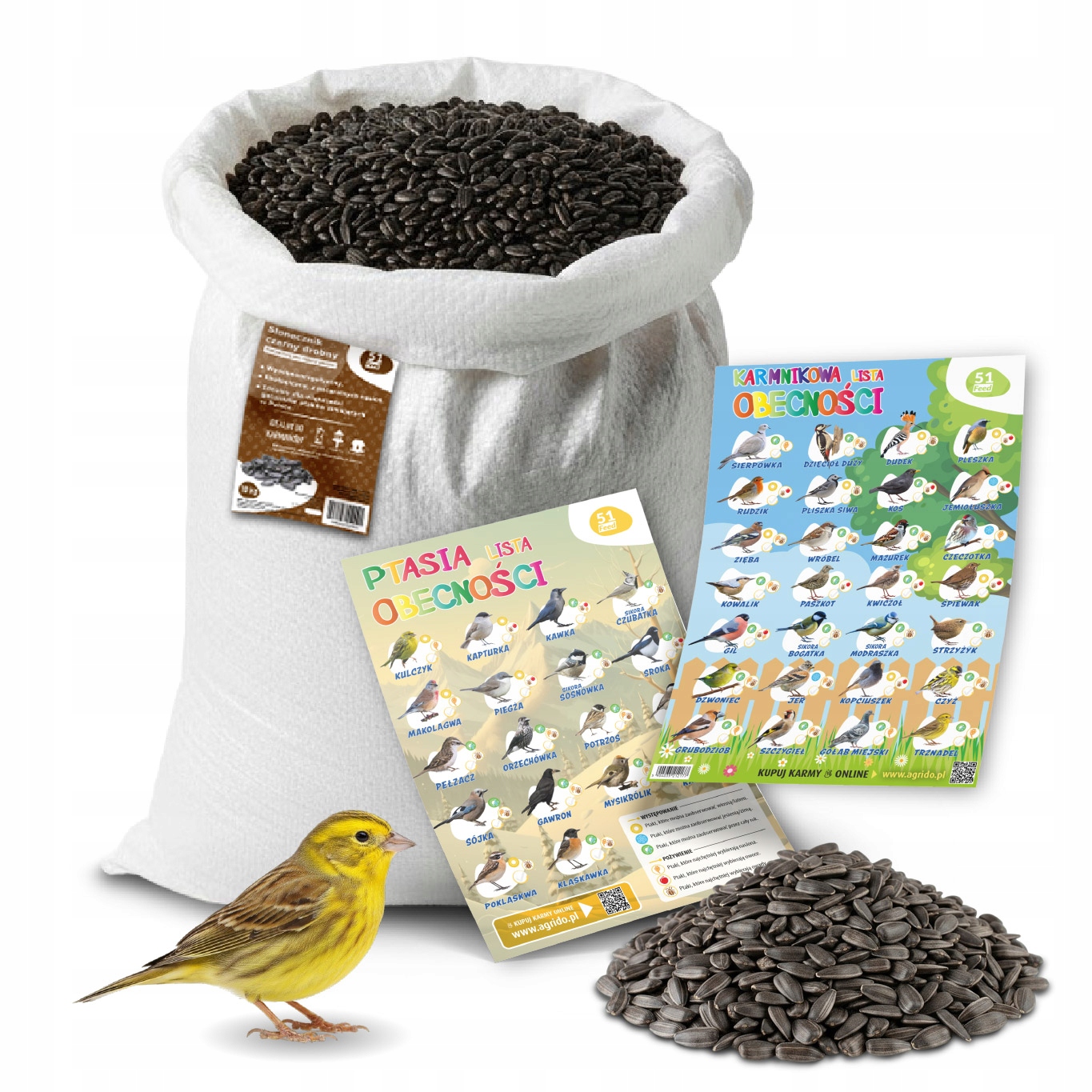 Levně Slunečnice Pro Ptáky 10 kg Krmivo Krmná Směs Zrno Do Krmítka Plakát