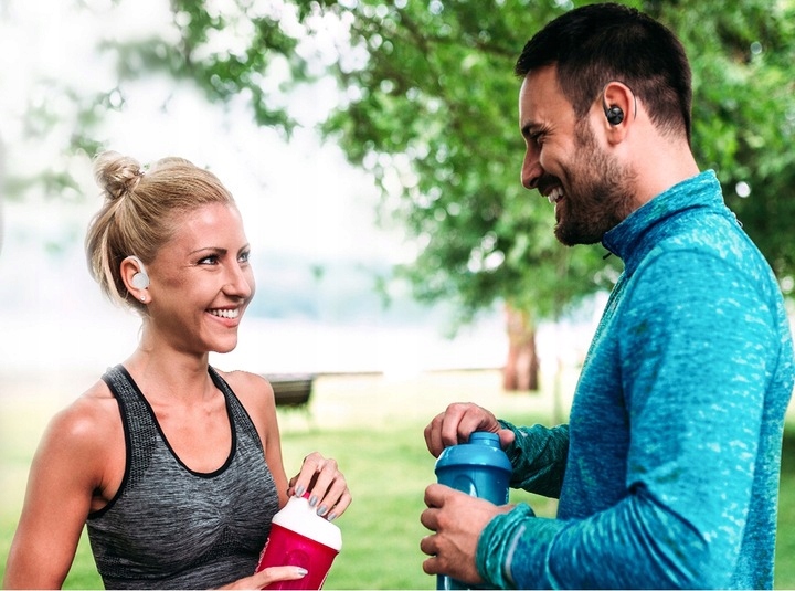SPORTOWE WODOODPORNE BEZPRZEWODOWE SŁUCHAWKI ETUI ŁADUJĄCE DO BIEGANIA Kod producenta R200_WH