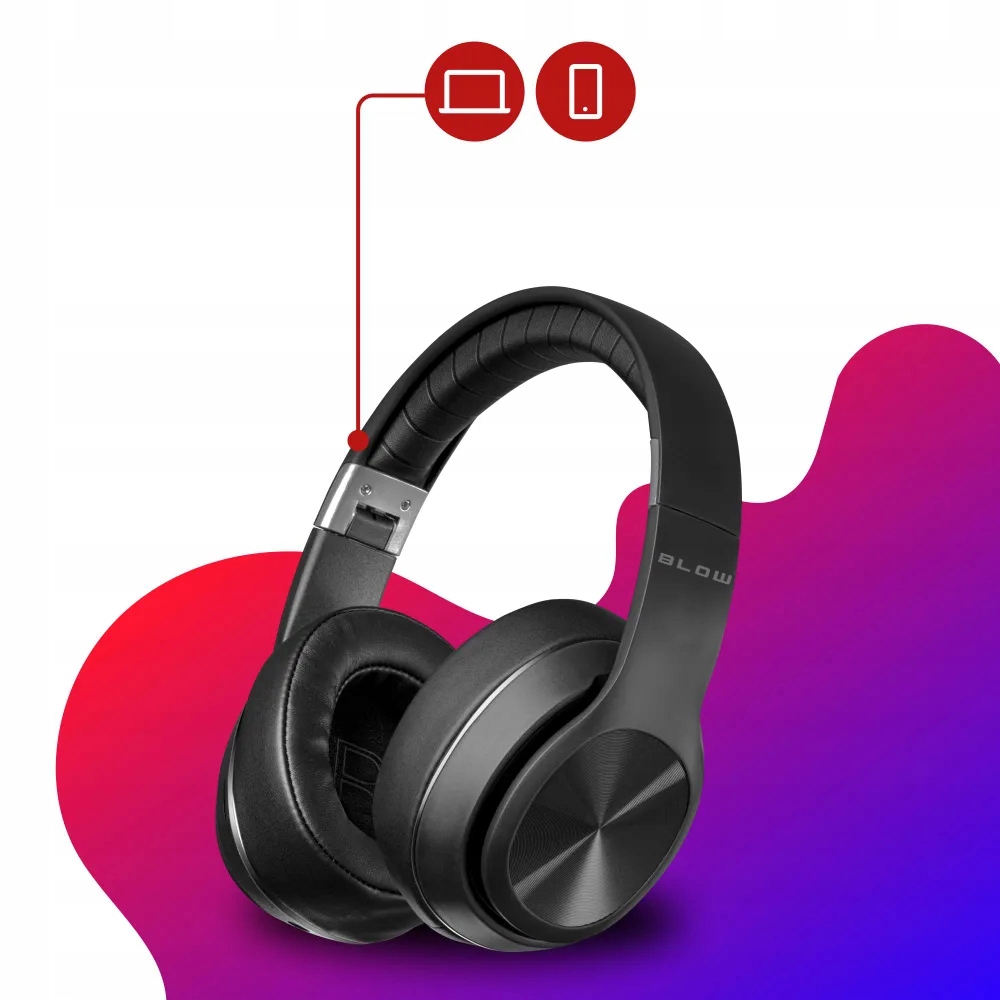SŁUCHAWKI BEZPRZEWODOWE NAUSZNE BLUETOOTH 5.3 ANC GAMINGOWE MIKROFON USB-C Model BTX700 ANC