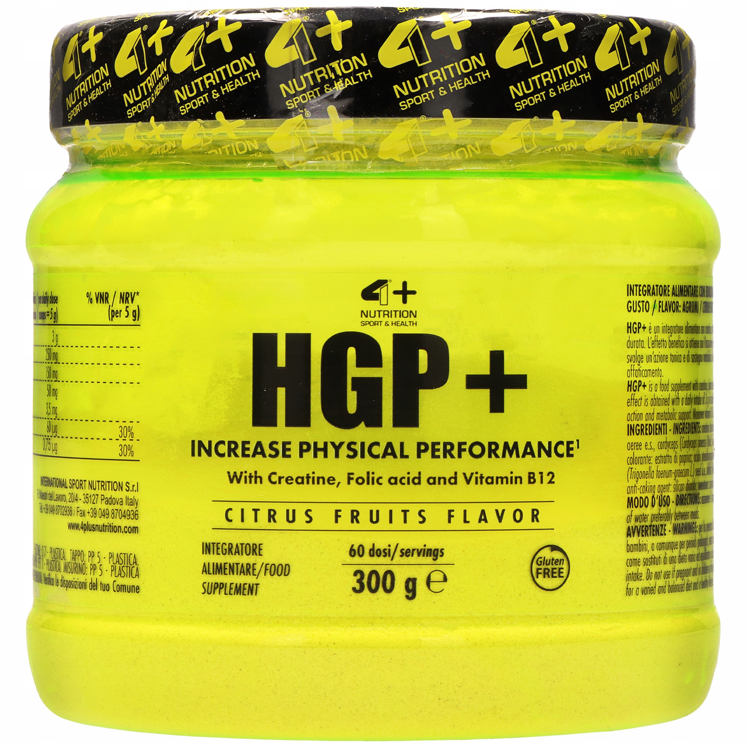 Kreatin Monohydrát 4+ Nutrition Hgp 300g Síla Svalová hmota Prášek