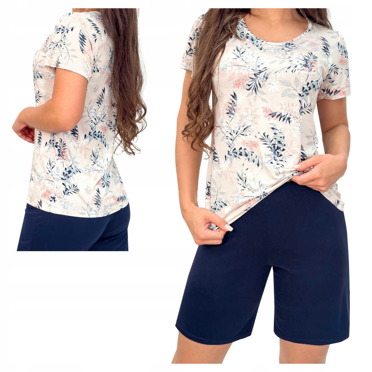 Donna Dámské pyžamo z viskózy s krátkým rukávem Goya 1/2 béžová M