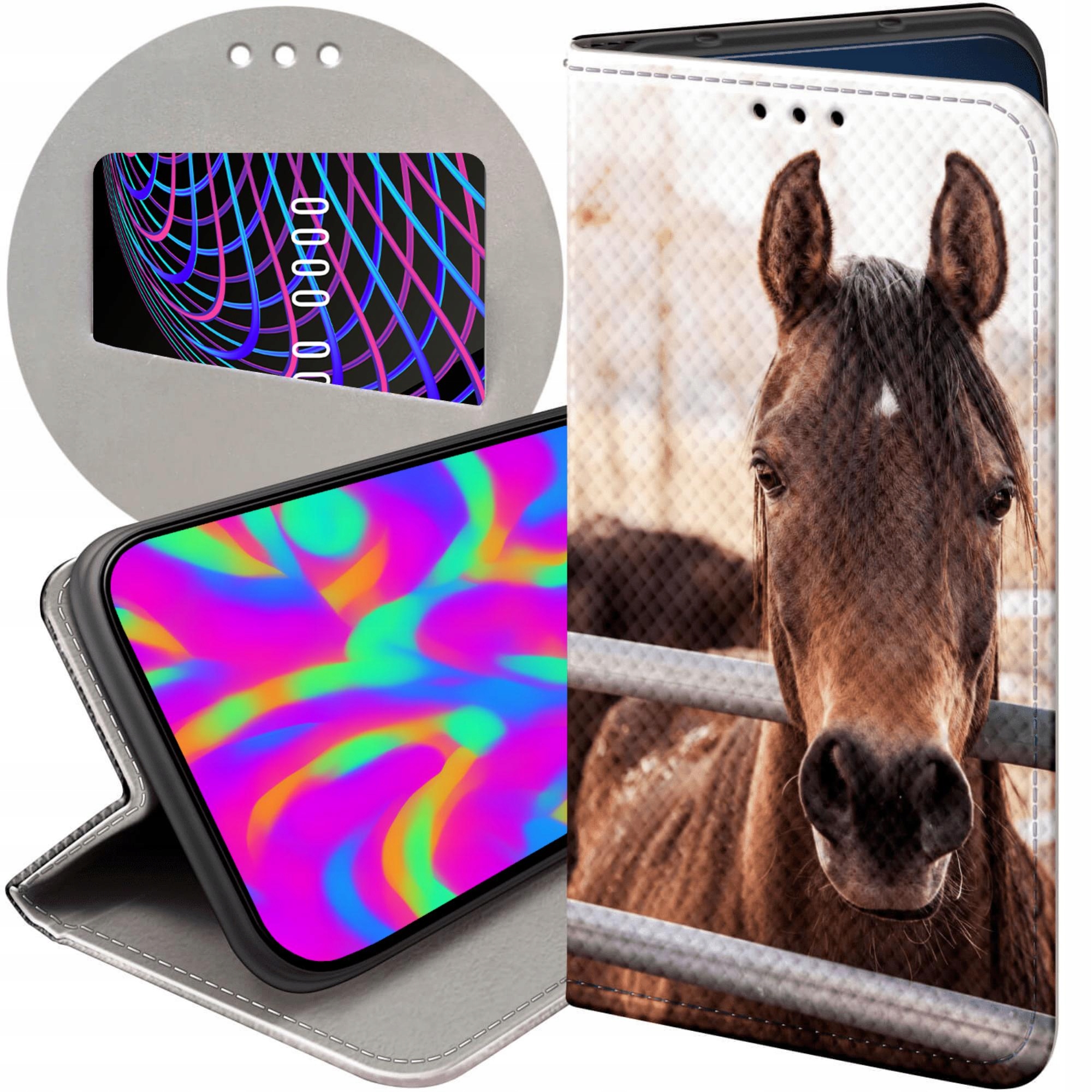 Etui Z Klapką Do Xiaomi Redmi Note 12 Pro Plus Konie Kuce Pegazy Case