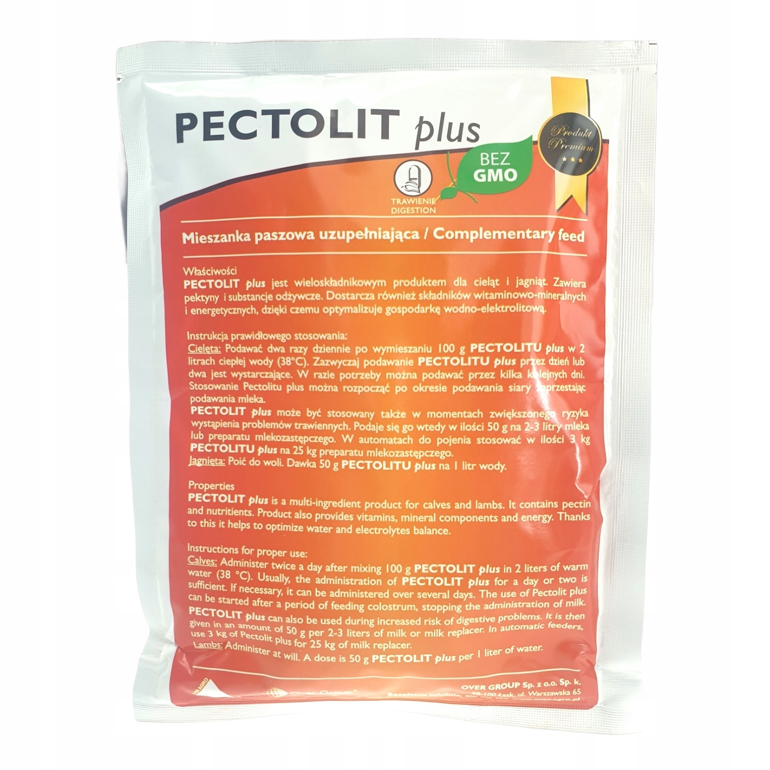 

Over Pectolit Plus 100g na biegunkę u cieląt
