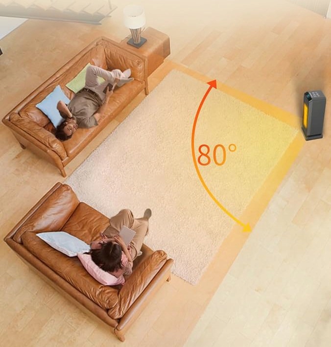 Termowentylator 1800 W, farelka ceramiczna + pilot Model grzejnik ceramiczny