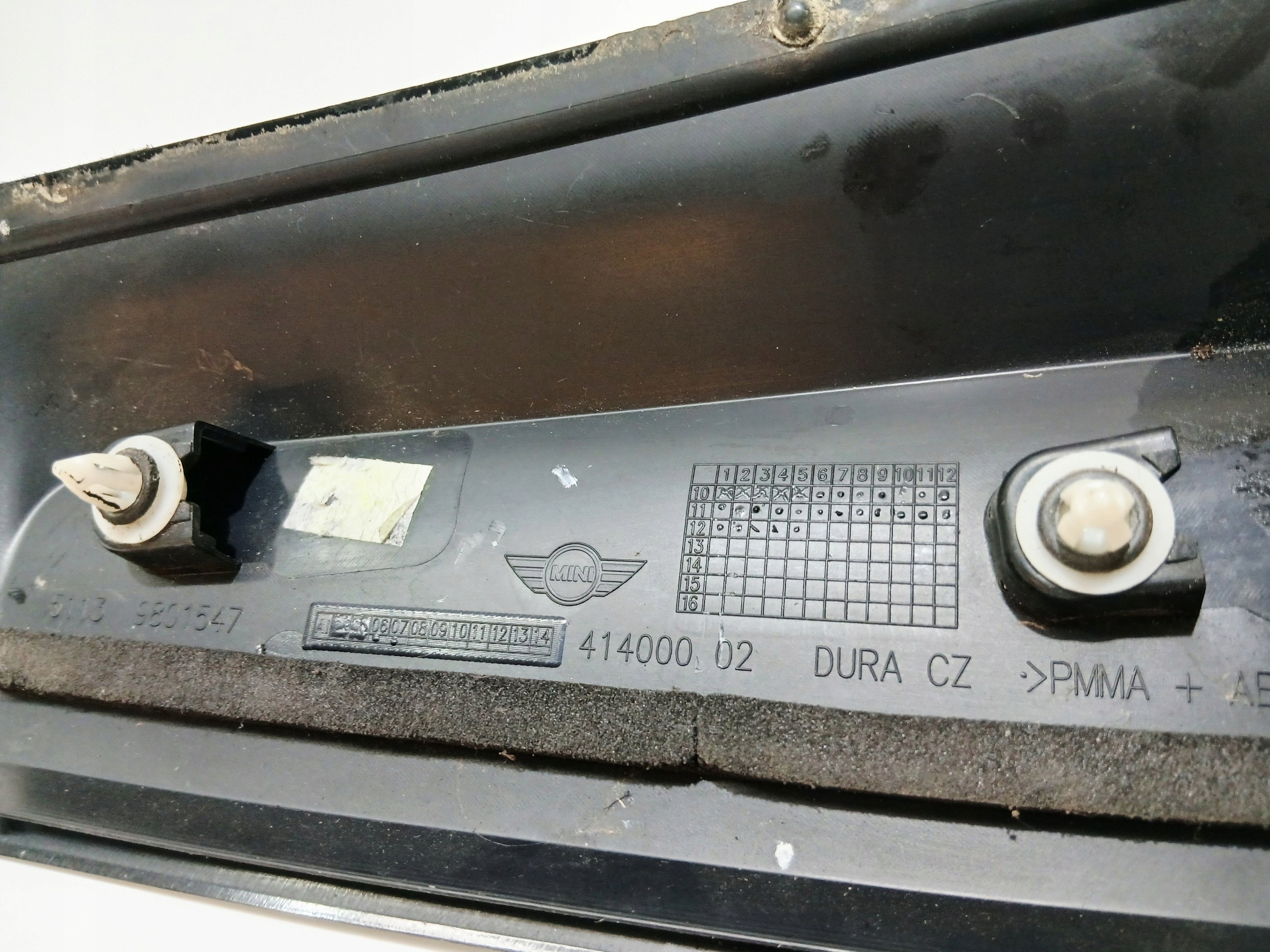 blende abdeckung säule links heck MINI R60 9801547