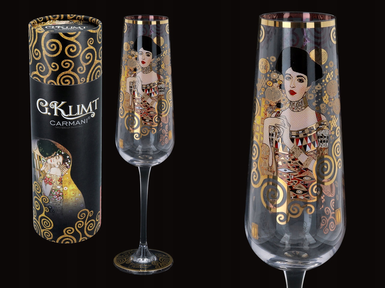 Sklenička Na Šampaňské Gustav Klimt Adele Skleněná Sklenička Dárek