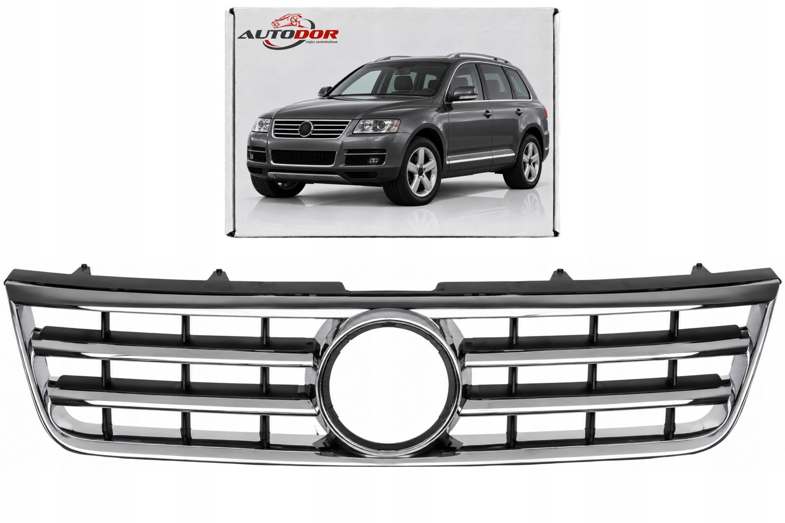 Volkswagen Touareg 02-06 Atrapa Gril V Nárazníku Přední Chrom 7L6853651CB41