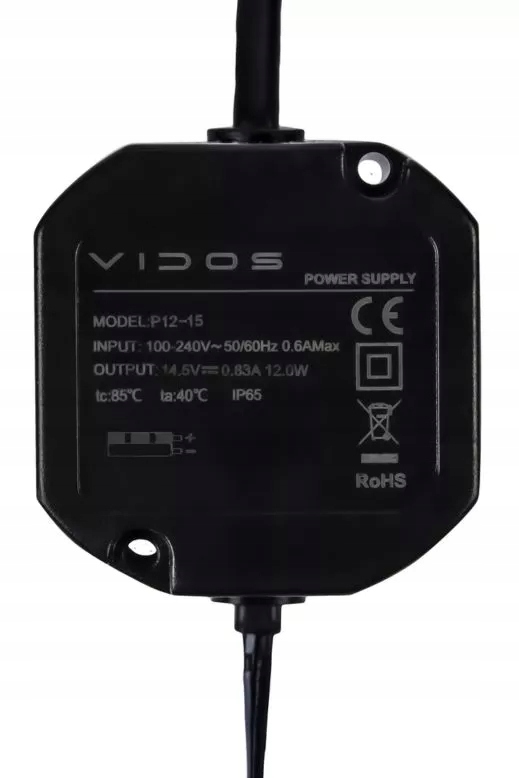 Zasilacz P12-15 vidos 14,5V klasa szczelności IP65