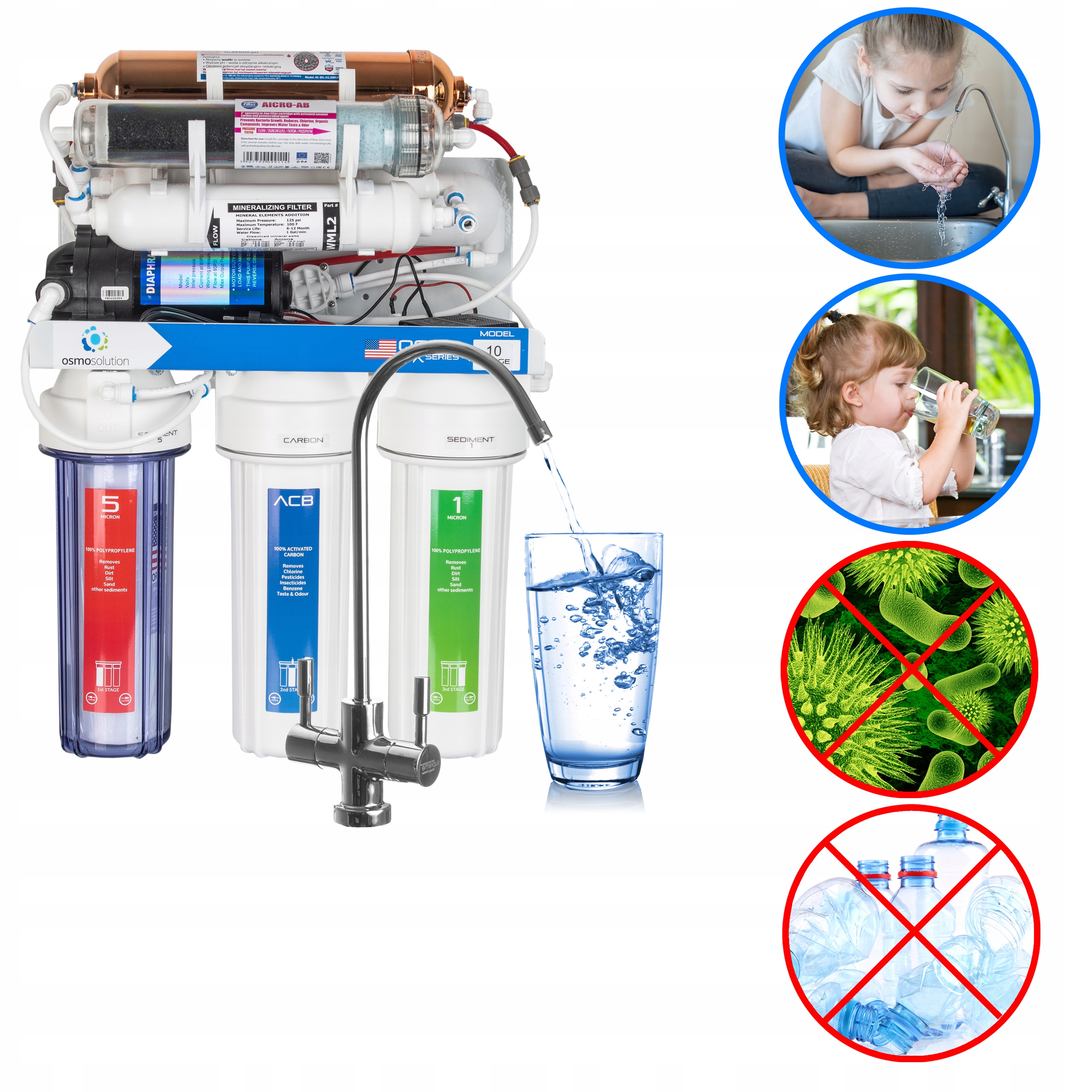 RO10 FILTR OSMOZA REDOX Z POMPĄ STRUKTURYZATOR MAX Marka ELIX