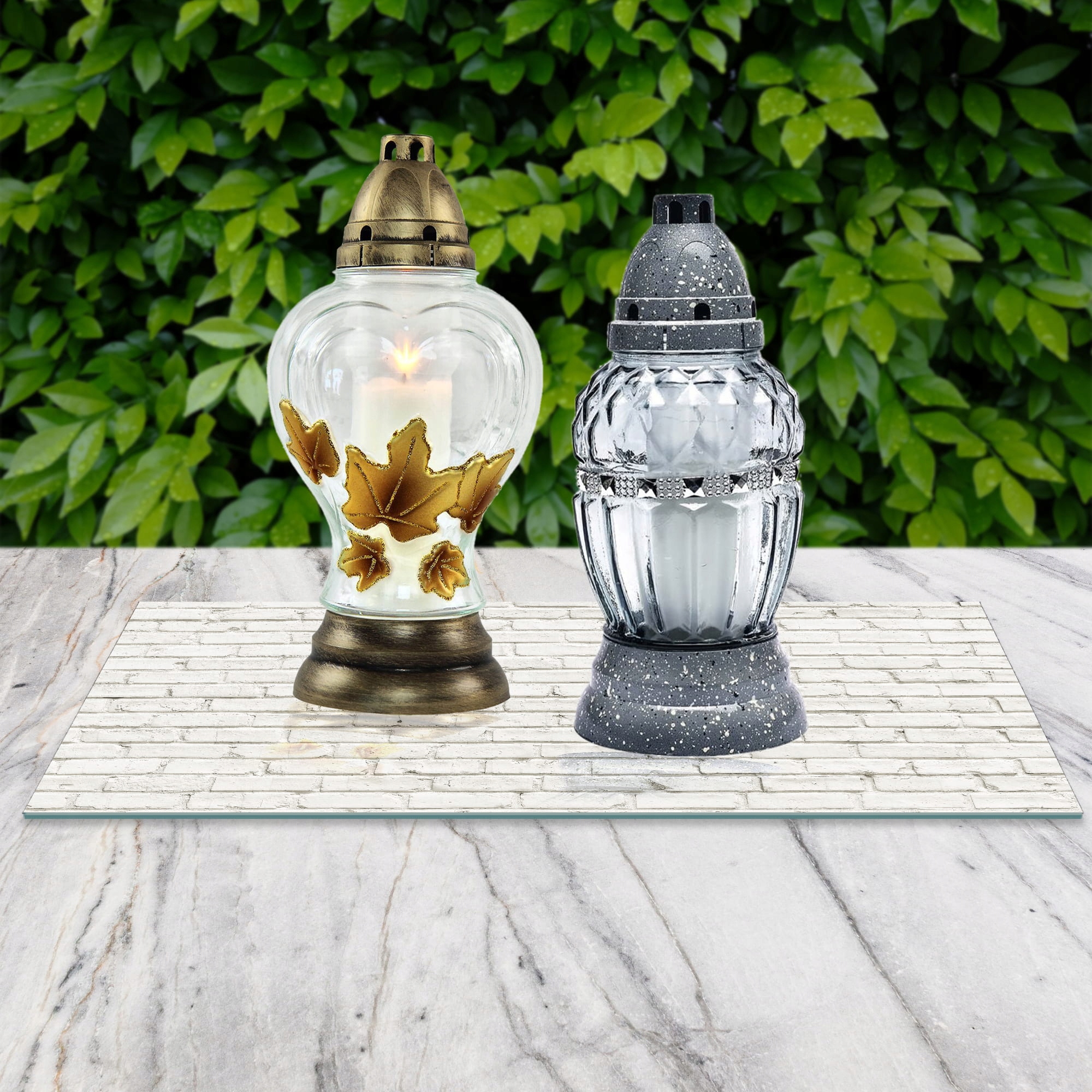 SZKLANA PODSTAWKA POD ZNICZE 60x20cm Cegły 349c Marka inna