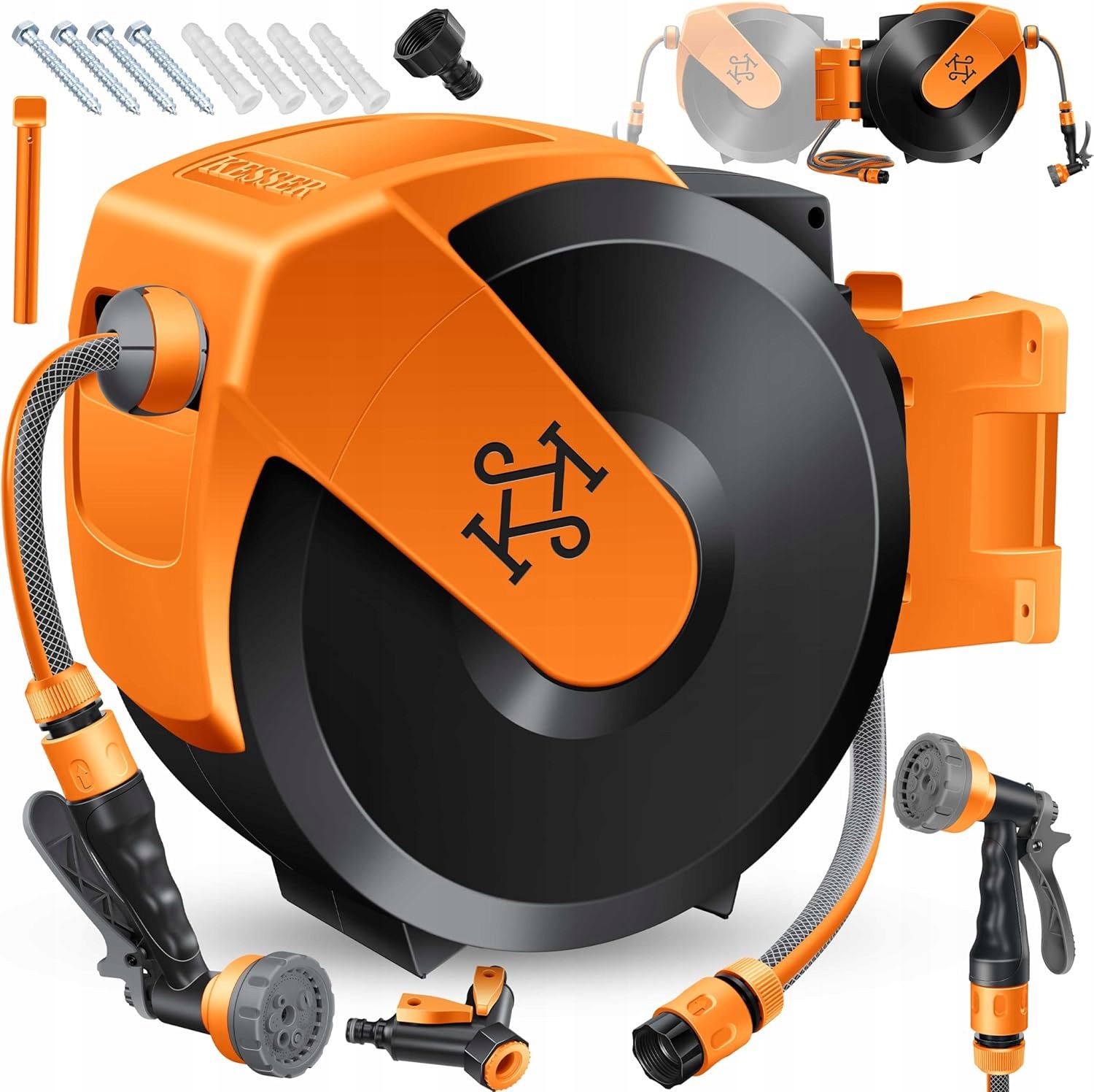 Bubon na hadicu Kesser 35 m automatický 180° montáž na stenu