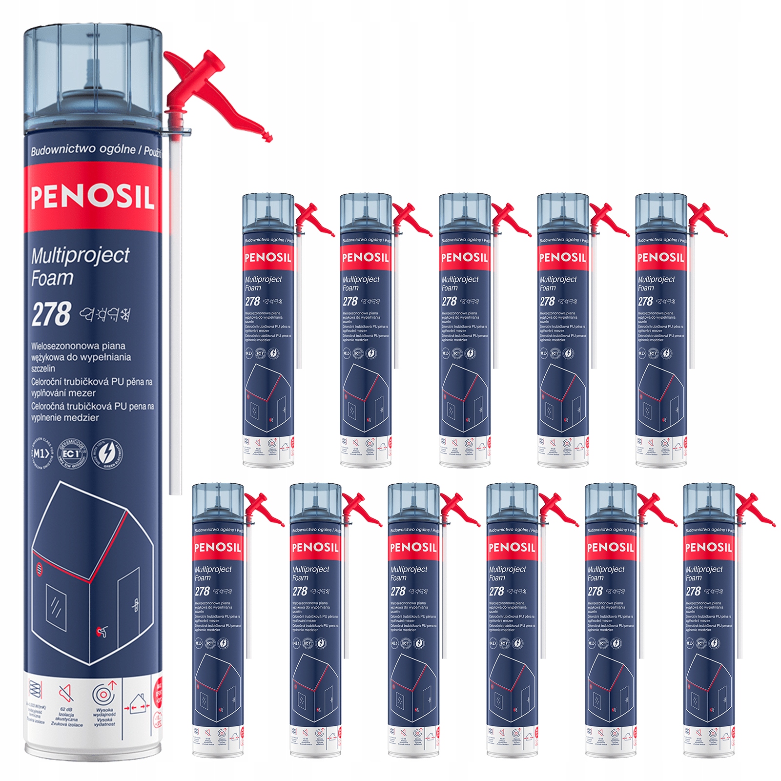 12 x vysokotlaková montážna pena Pu Max Veľké Diery -5'C Celoročná