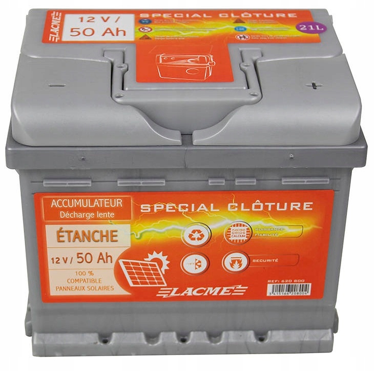 Batterie clôture 12V 50Ah - Lacmé