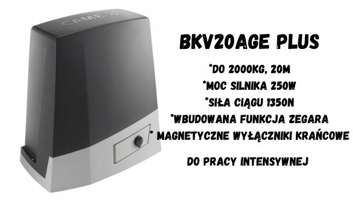 Siłownik do bramy przesuwnej CAME BKV20AGE Plus w kolorze szarym